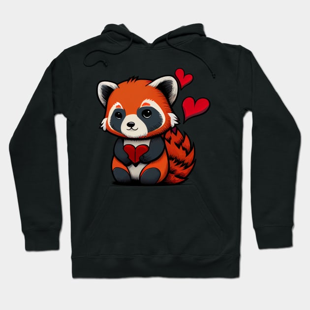 Valentine Red Panda Hoodie by pako-valor